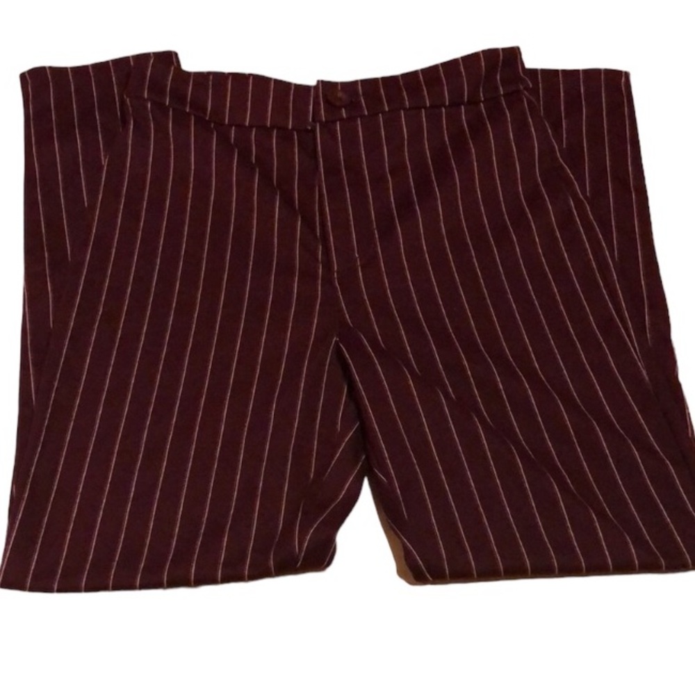 Forever 21 dressing pants  wine color with silver and/or white stripes SZ M